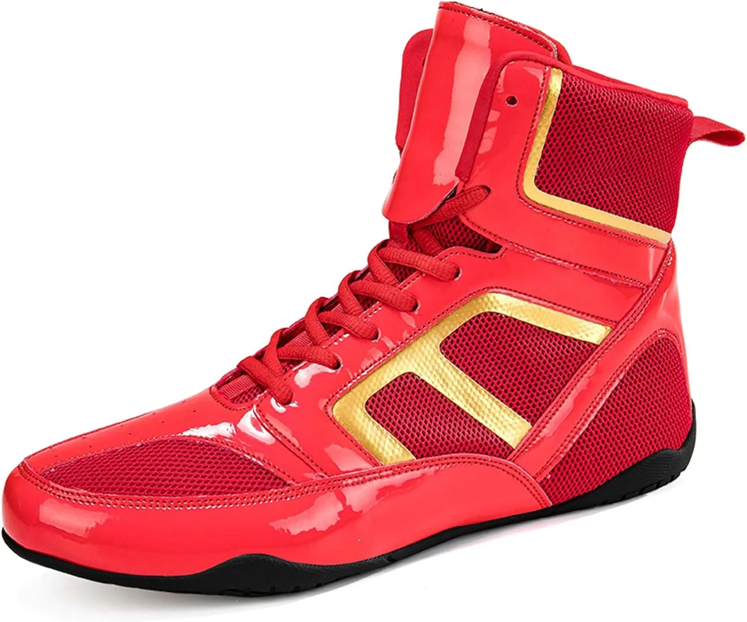 Usoway Men's Professional Boxing Shoes Non-Slip Wrestling Shoes Women's Lightweight Boxing Wrestling Training Shoes Adult Fitness Sports Shoes Fighting Weightlifting Multifunctional Shoes