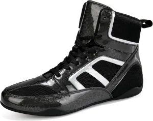 Usoway Men's Professional Boxing Shoes Non-Slip Wrestling Shoes Women's Lightweight Boxing Wrestling Training Shoes Adult Fitness Sports Shoes Fighting Weightlifting Multifunctional Shoes