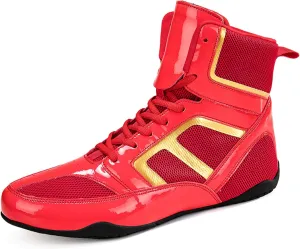 Usoway Men's Professional Boxing Shoes Non-Slip Wrestling Shoes Women's Lightweight Boxing Wrestling Training Shoes Adult Fitness Sports Shoes Fighting Weightlifting Multifunctional Shoes