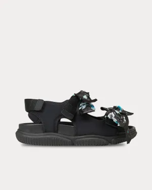 Valeria Yarrow Fil-Coupe Black / Aqua Sandals