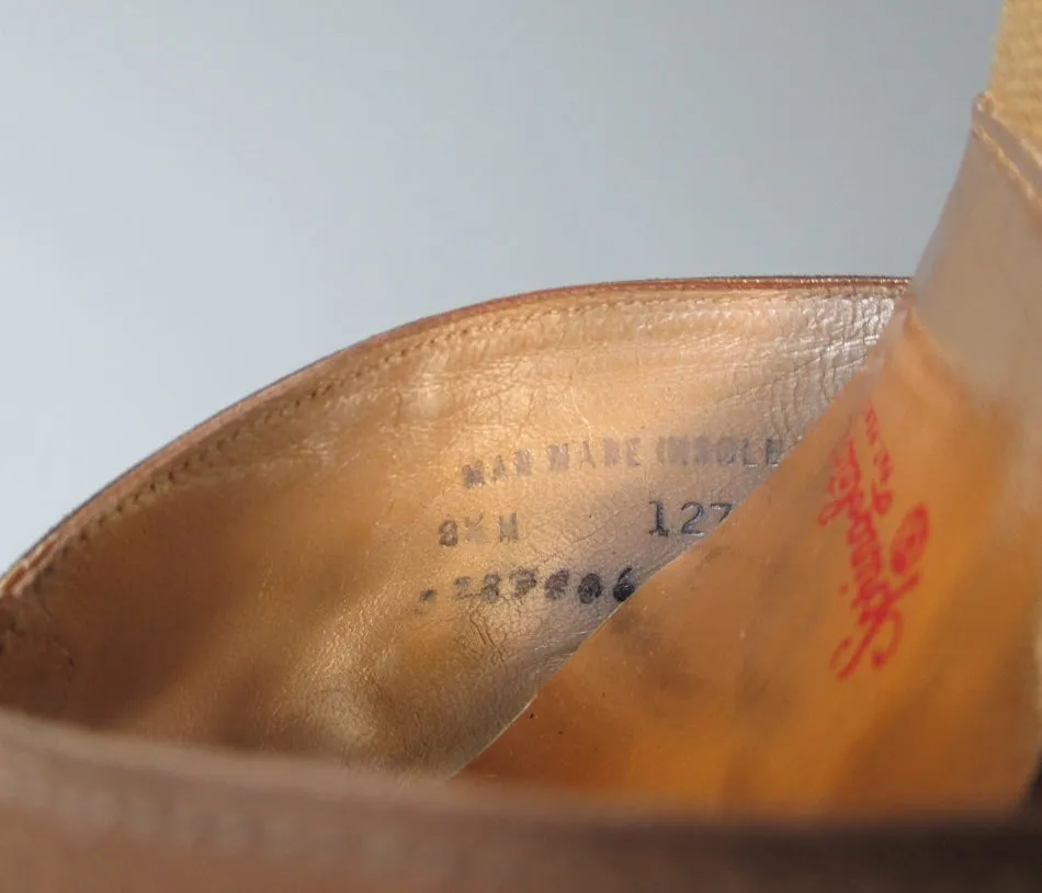 Vintage 60's Cocoa Suede Springolator Heels Shoes 8 / 8.5 M