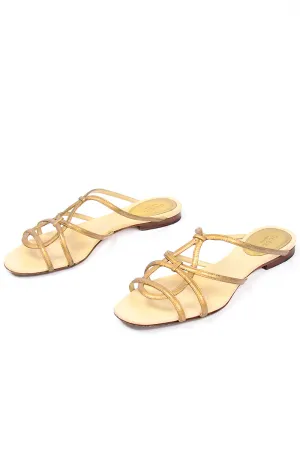 Vintage Gucci Shoes Gold Sandals Size 7B