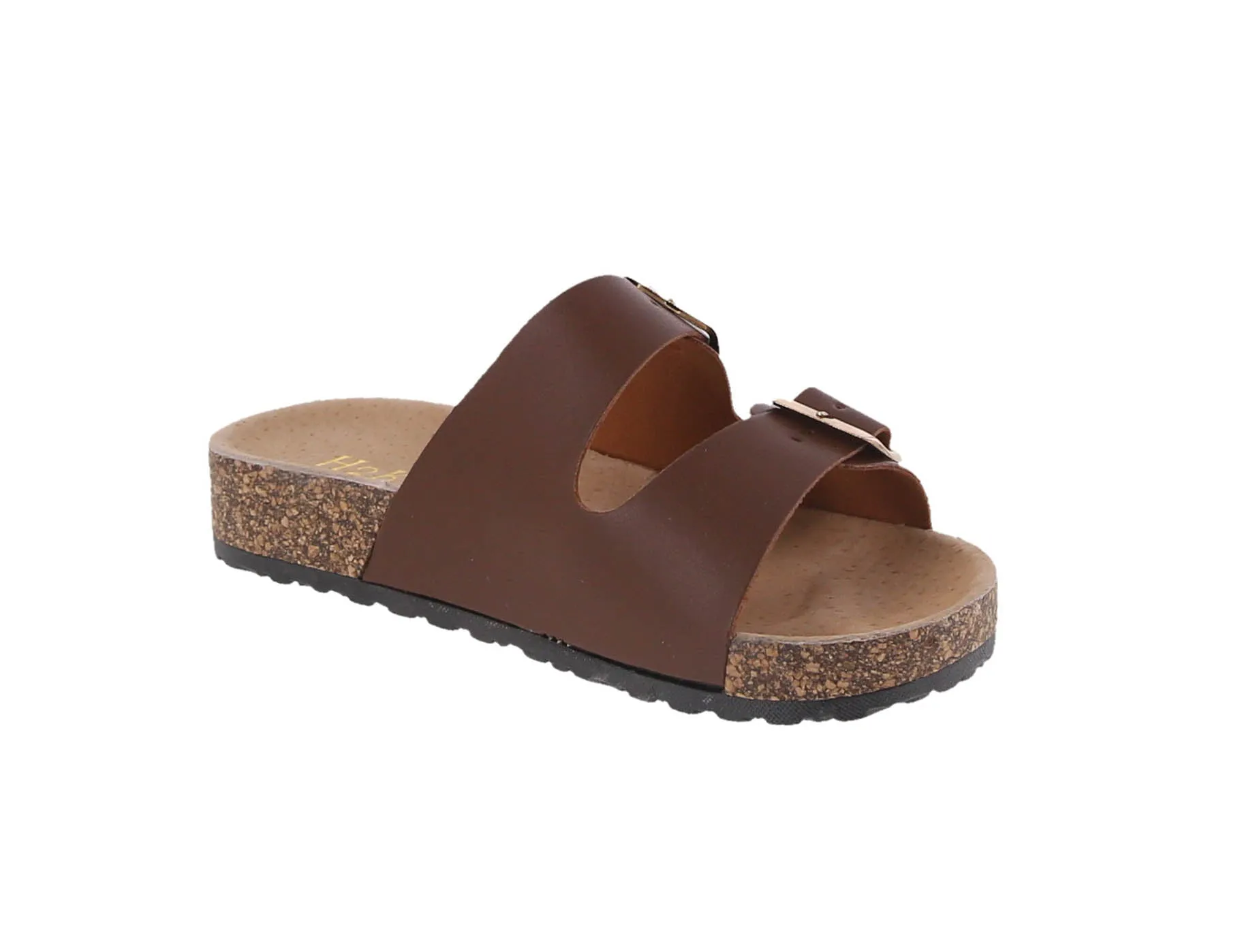 WOMAN'S SHOES DARK BROWN PU SANDALS KAREN