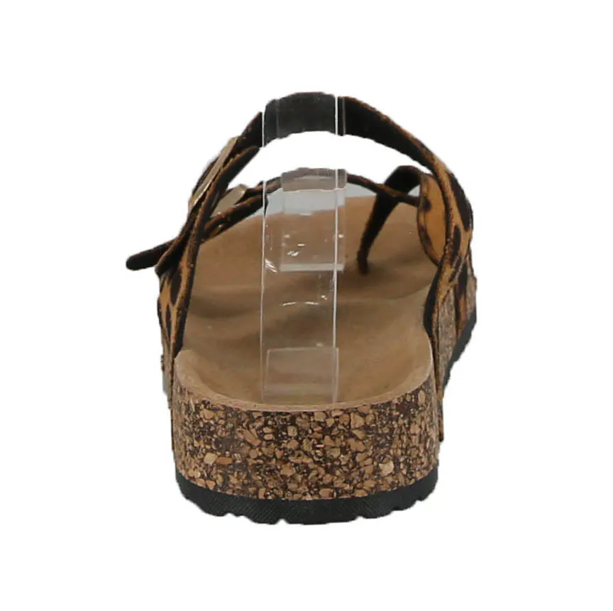 WOMAN'S SHOES LEOPARD SUEDE SANDALS ELENA