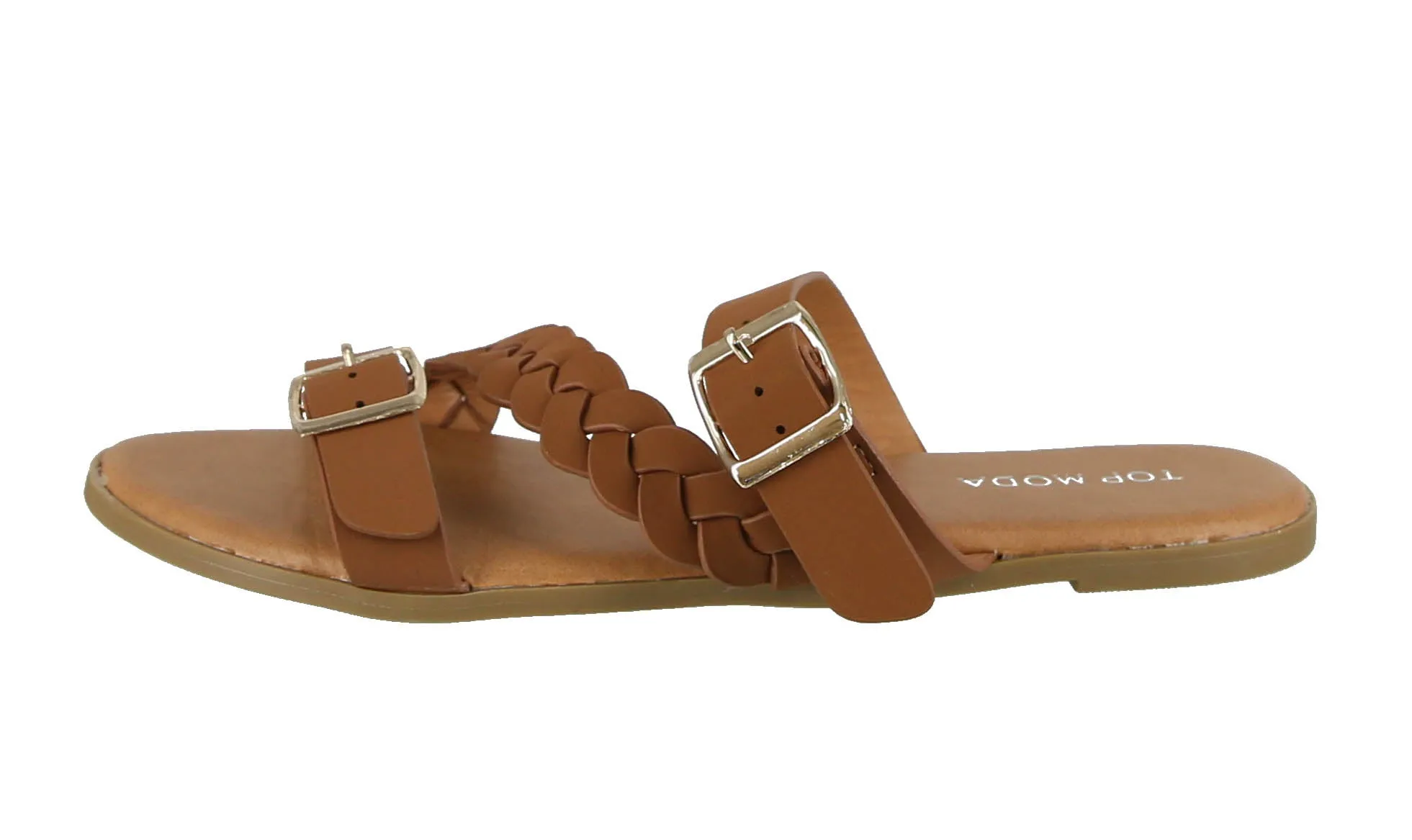 WOMAN'S SHOES TAN PU LEATHER SANDALS FANTASTIC-4