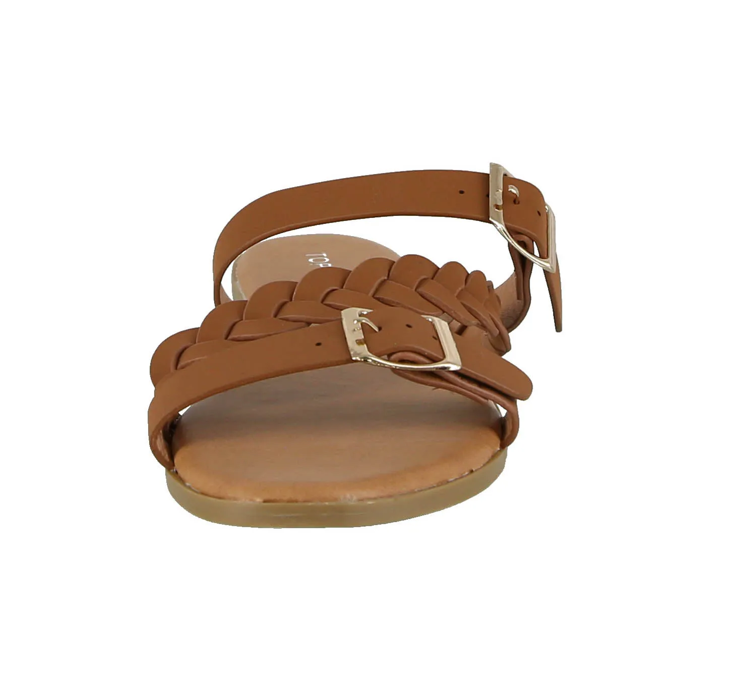 WOMAN'S SHOES TAN PU LEATHER SANDALS FANTASTIC-4