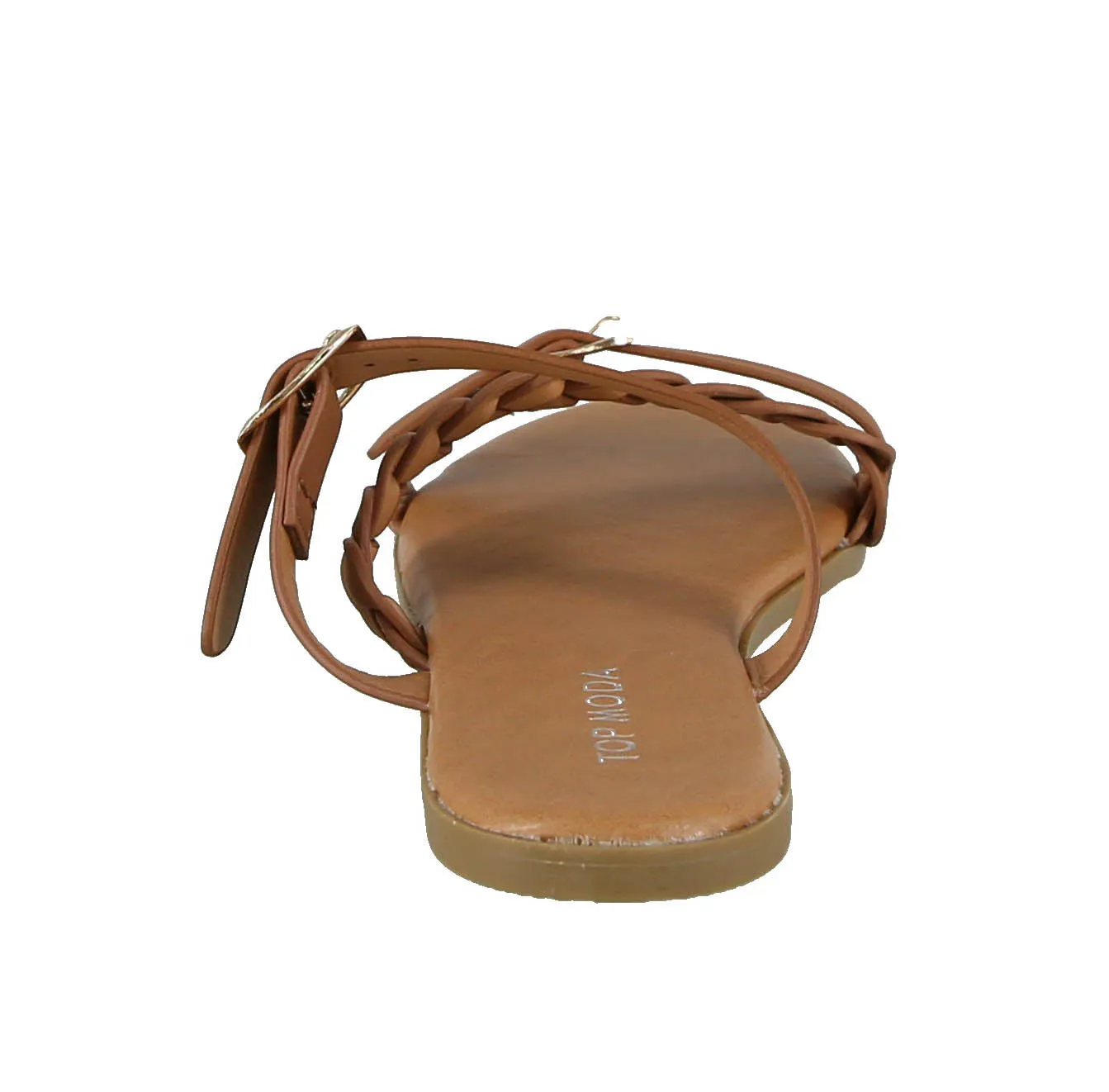 WOMAN'S SHOES TAN PU LEATHER SANDALS FANTASTIC-4