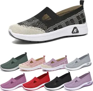 Women's Athletic Hiking Barefoot Shoes Woven Orthopedic Breathable Soft Shoes Hands Free Slip in Sneakers for Walking Trave
