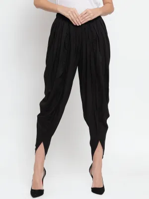 Women'S Black Rayon Dhoti Salwar