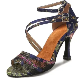 Women's Dance Shoes - Ballroom Training Sneakers with 9CM (3.54") Heels for Waltz, Tango, Salsa