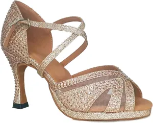 Womens Girls Dance Club Shoes Platform Latin Dancing Heels Glitter Wedding Prom Sandals X502