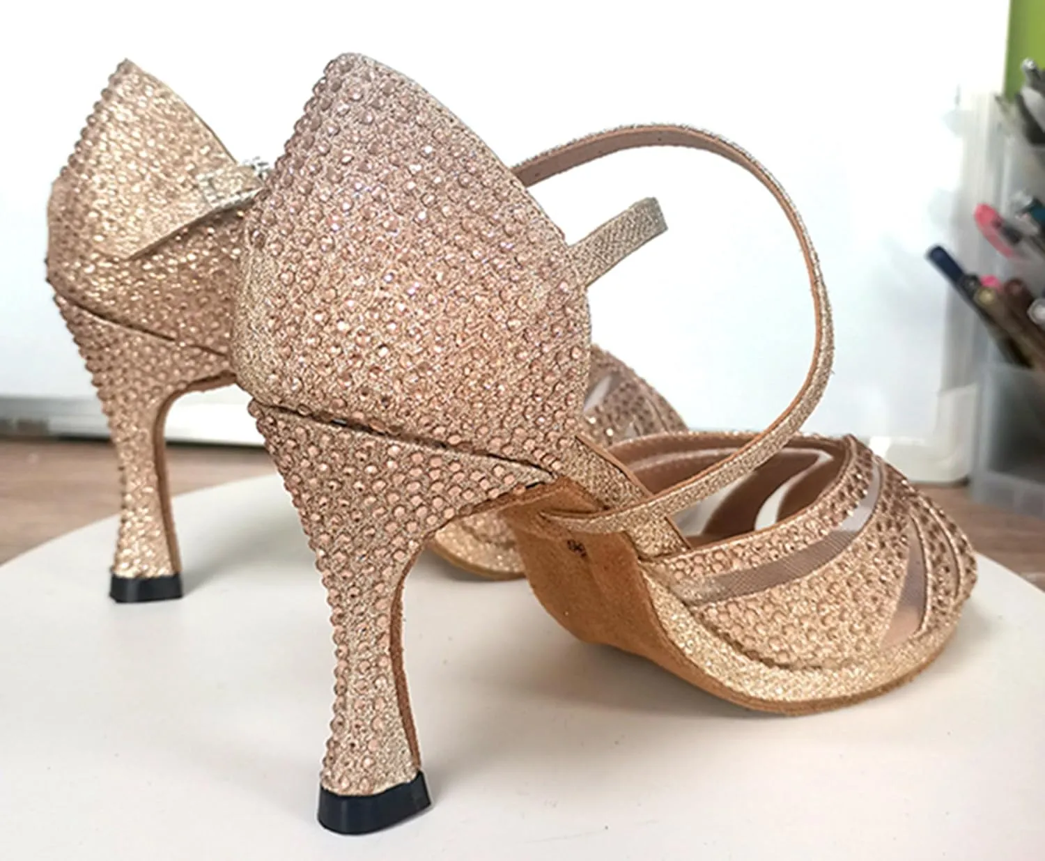 Womens Girls Dance Club Shoes Platform Latin Dancing Heels Glitter Wedding Prom Sandals X502