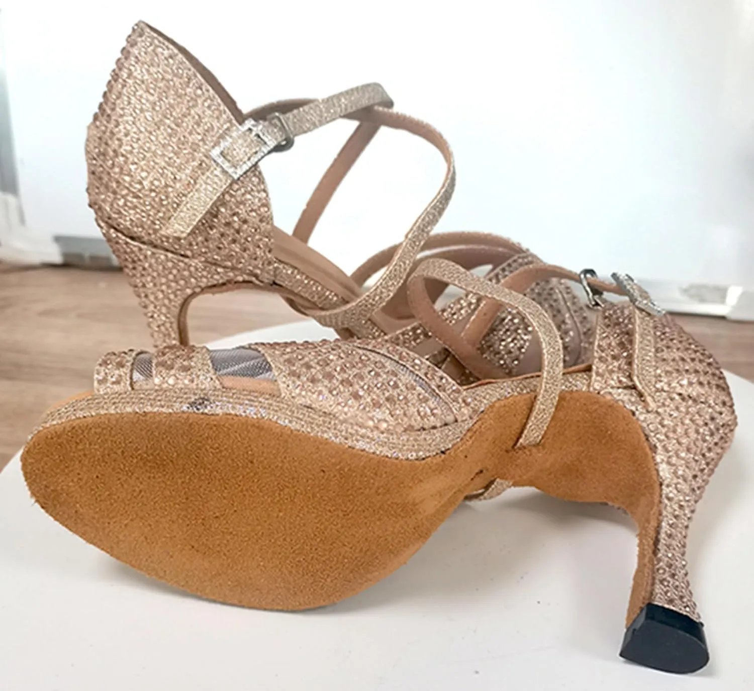 Womens Girls Dance Club Shoes Platform Latin Dancing Heels Glitter Wedding Prom Sandals X502