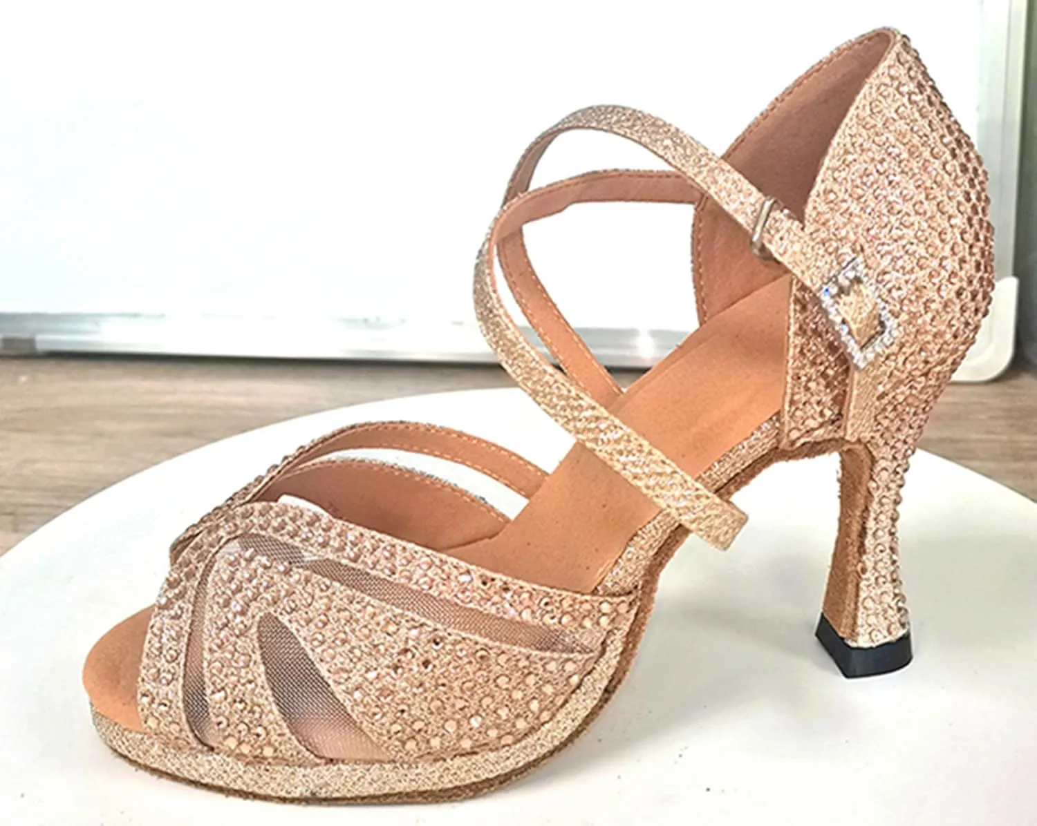 Womens Girls Dance Club Shoes Platform Latin Dancing Heels Glitter Wedding Prom Sandals X502
