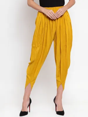 Women'S Mustard Rayon Dhoti Salwar