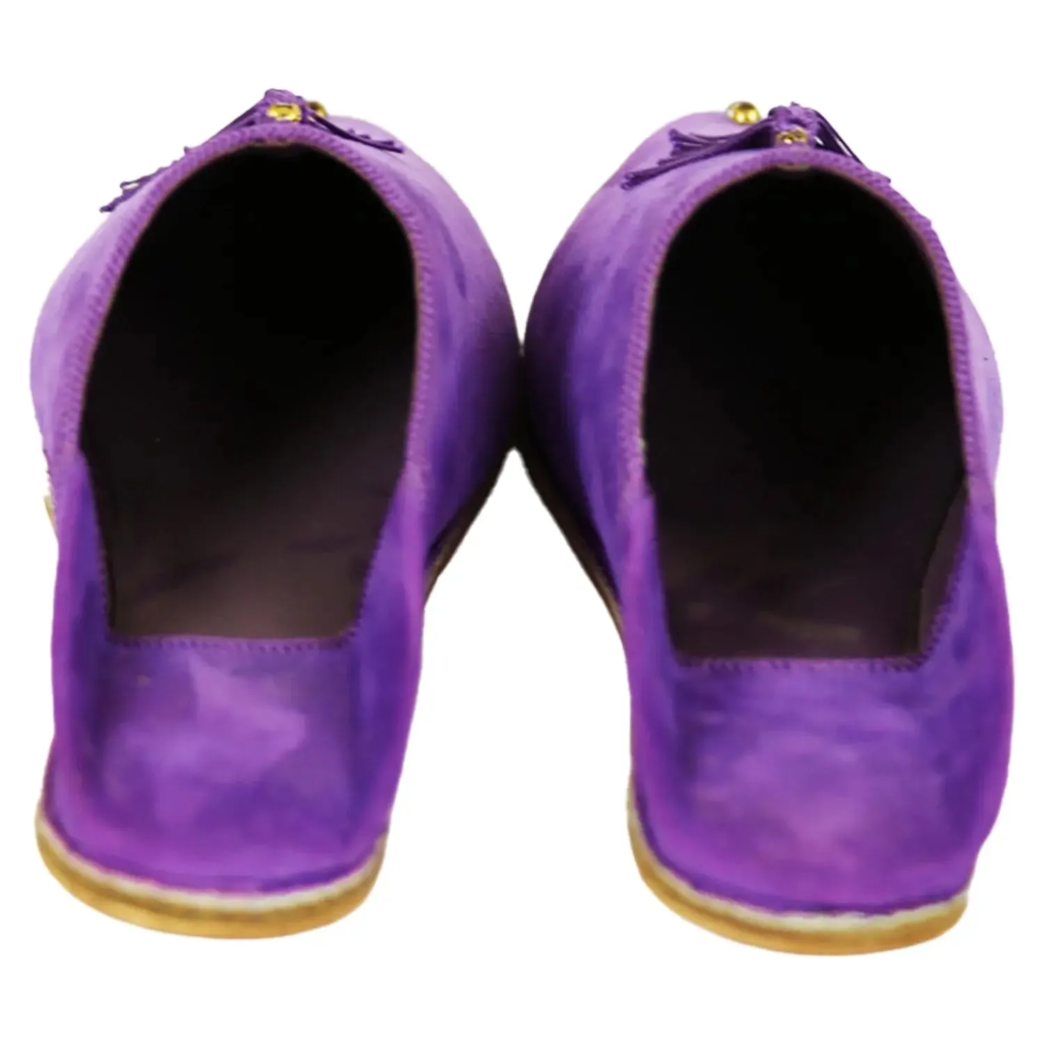Women's Suede Chochia Purple Moroccan Babouches Leather Slippers