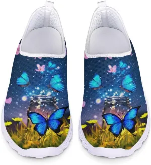 Women's Walking Shoes Men Mesh Sneaker Flat Slip On Breathable Trainers US 5-12