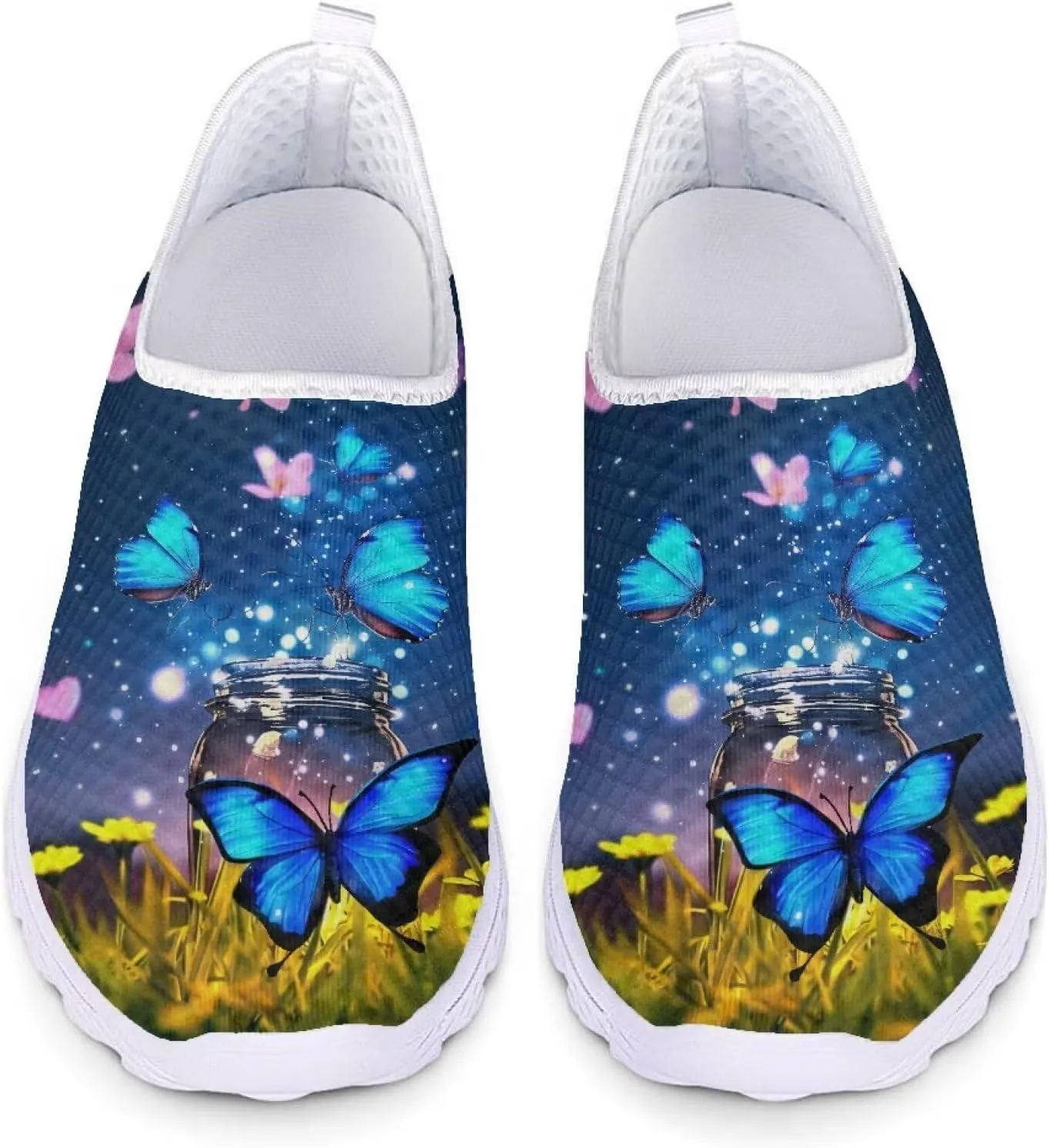 Women's Walking Shoes Men Mesh Sneaker Flat Slip On Breathable Trainers US 5-12