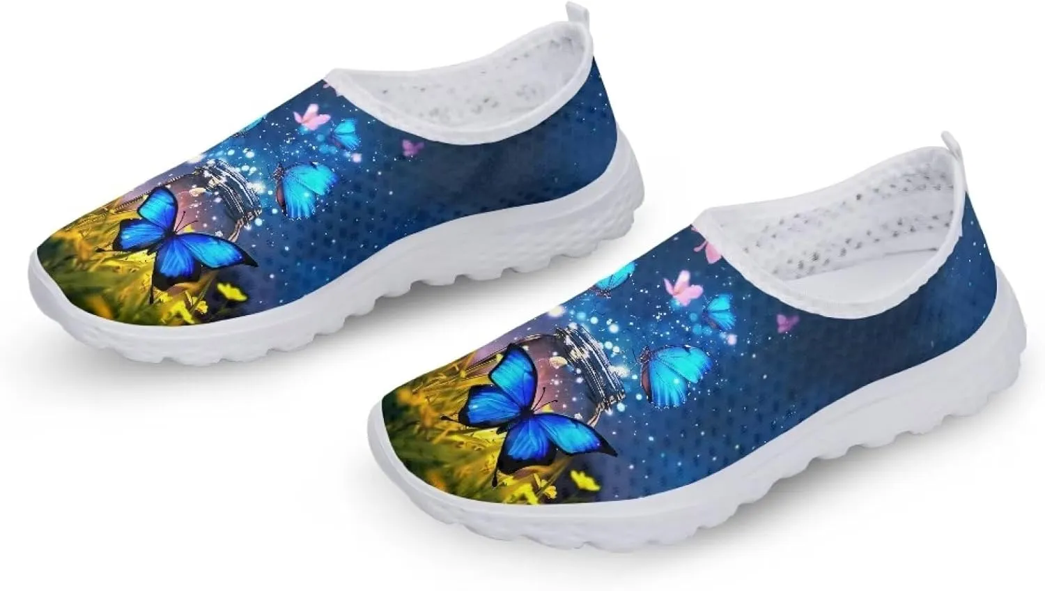 Women's Walking Shoes Men Mesh Sneaker Flat Slip On Breathable Trainers US 5-12