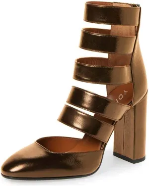 YDN Women Gladiator Strappy Sandals Block High Heel Round Toe Hollow Out Pumps Size 4-15 US
