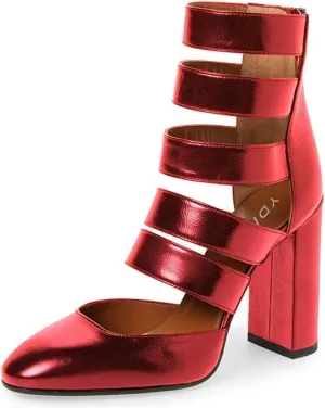 YDN Women Gladiator Strappy Sandals Block High Heel Round Toe Hollow Out Pumps Size 4-15 US