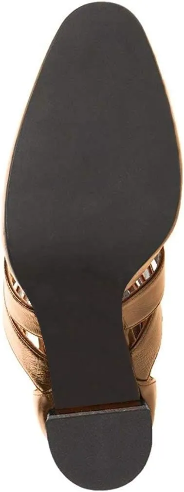 YDN Women Gladiator Strappy Sandals Block High Heel Round Toe Hollow Out Pumps Size 4-15 US