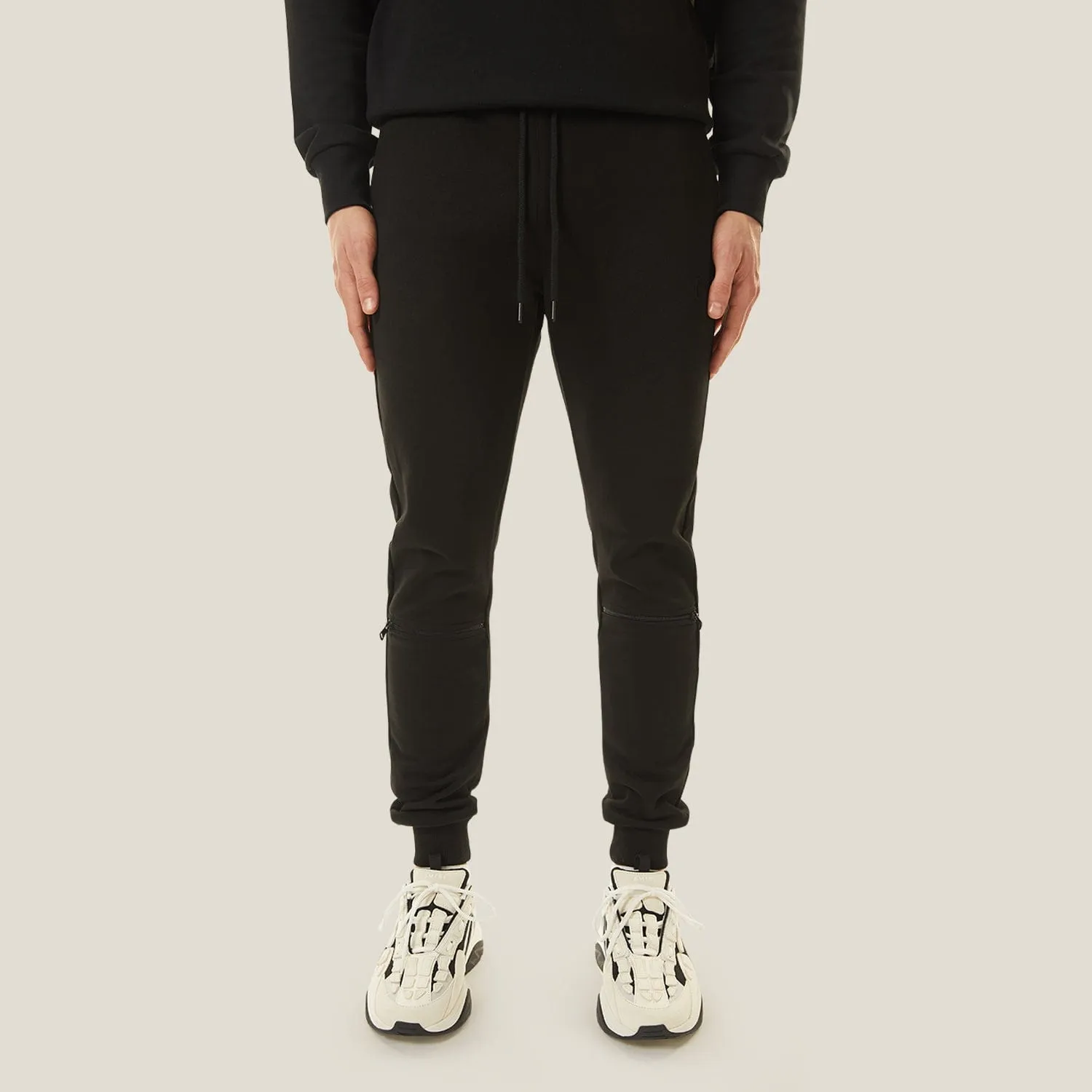 ZIPPED UP JOGGERS - BLACK