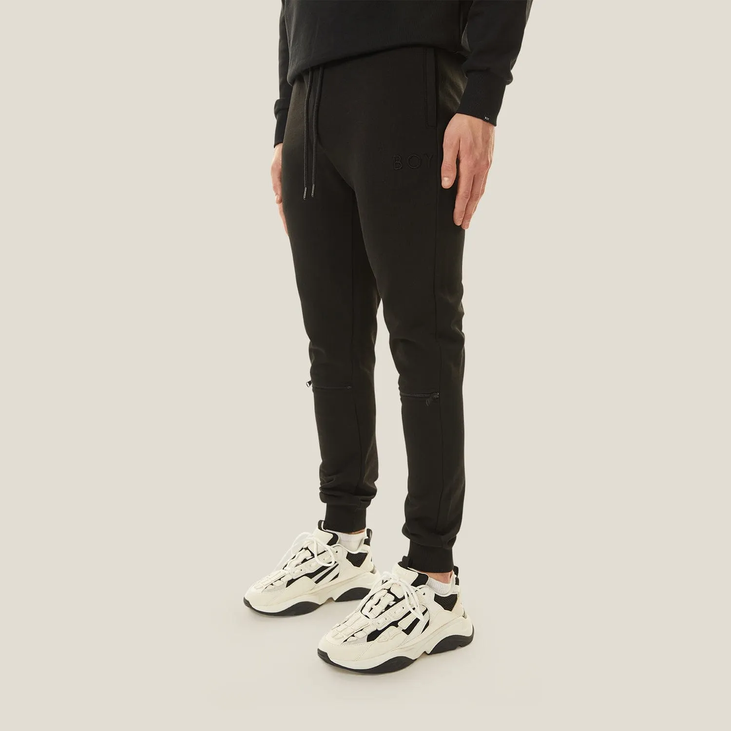 ZIPPED UP JOGGERS - BLACK