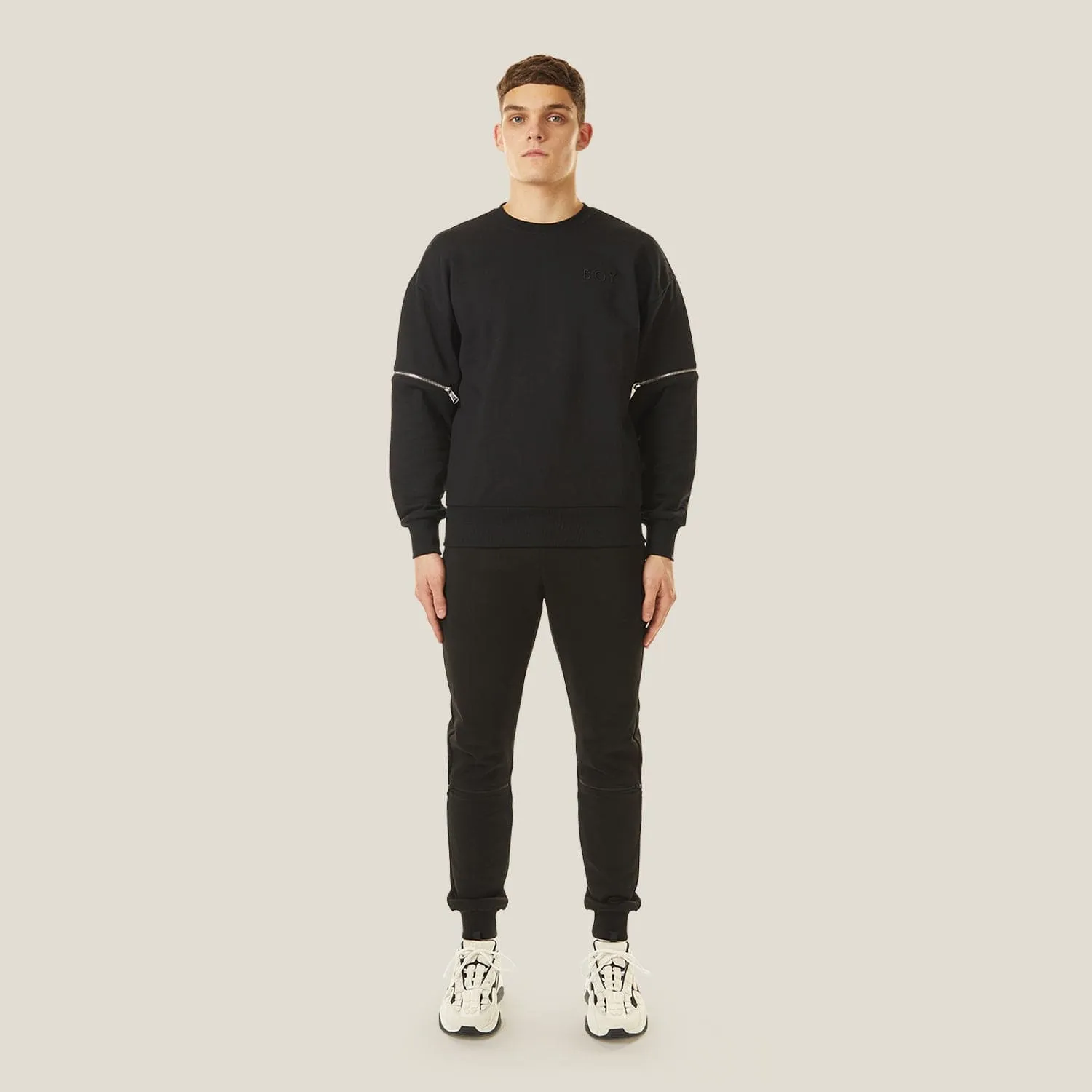 ZIPPED UP JOGGERS - BLACK