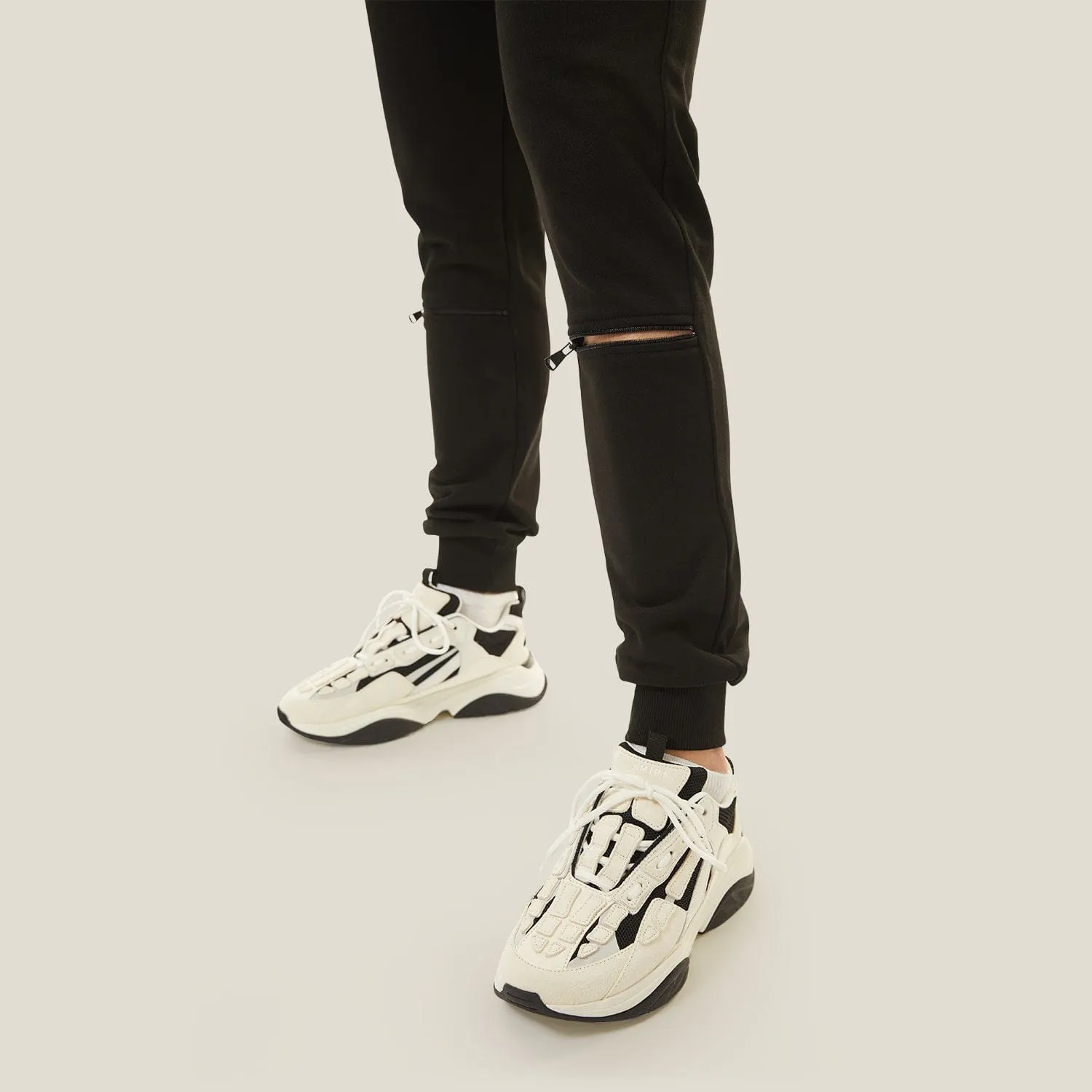ZIPPED UP JOGGERS - BLACK
