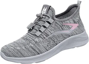 ZSpzx Running Shoes for Women Lightweight Air Cushioned Tennis Sneakers Non Slip Breathable Mesh Gym Workout Sneakers Ladies Walking Plantar Fasciitis Slip On Shoes for Gym Travel Daily Wear